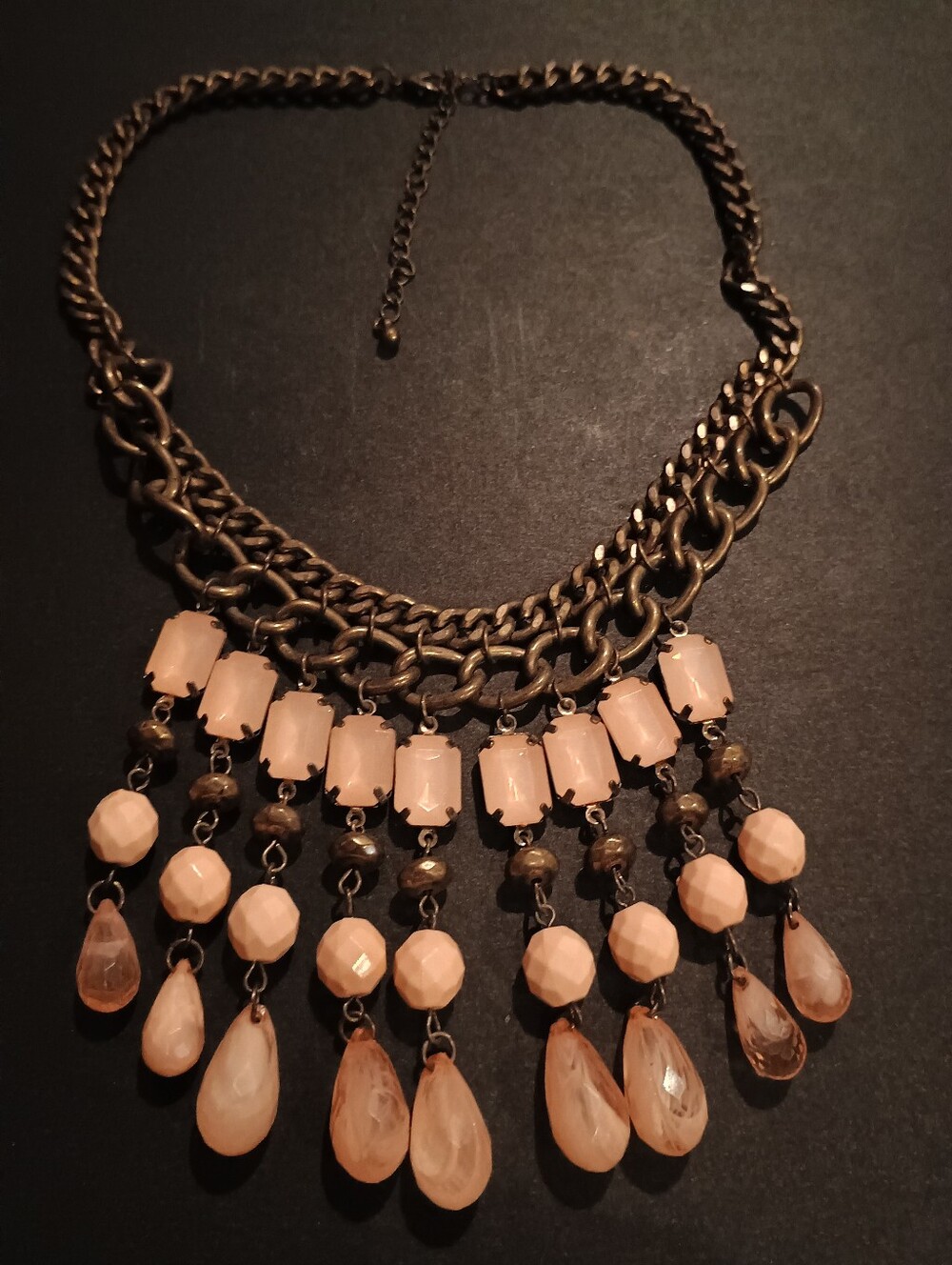 Vintage brass-finish statement 16 Inch Necklace